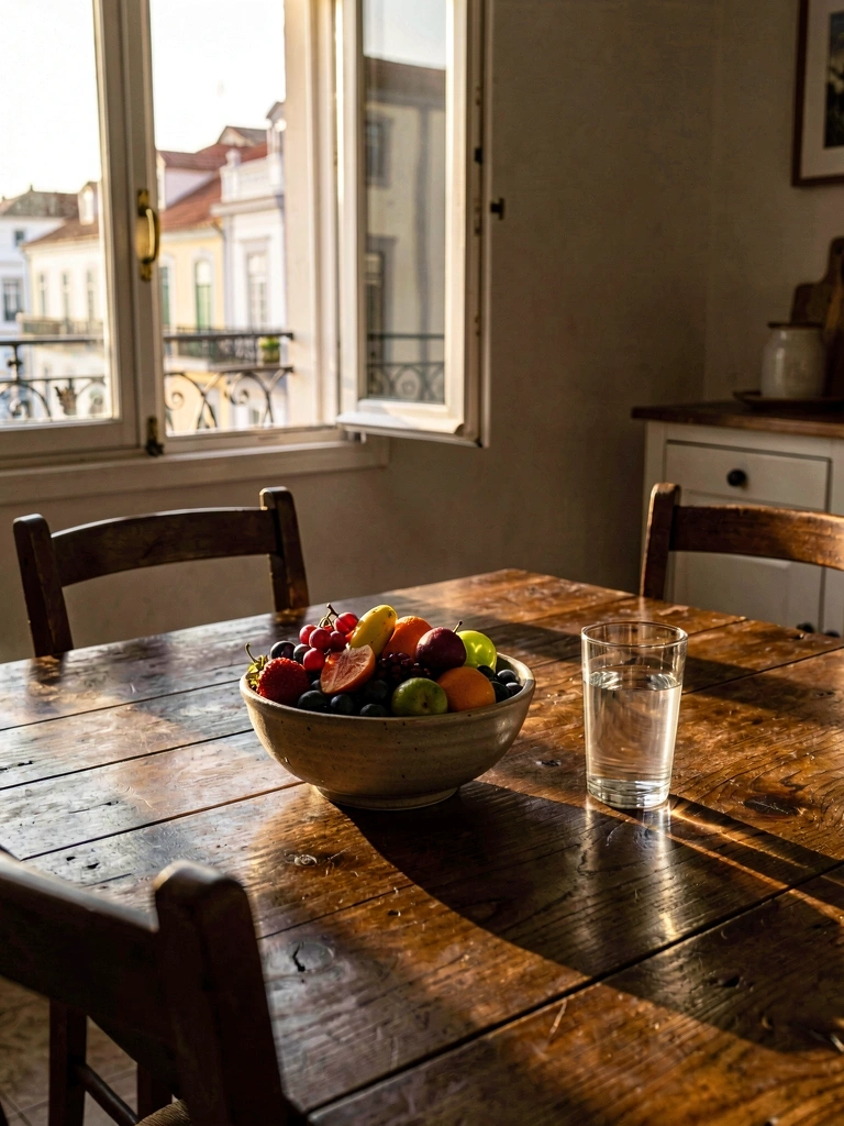 Ambiente de pequeno-almoço equilibrado